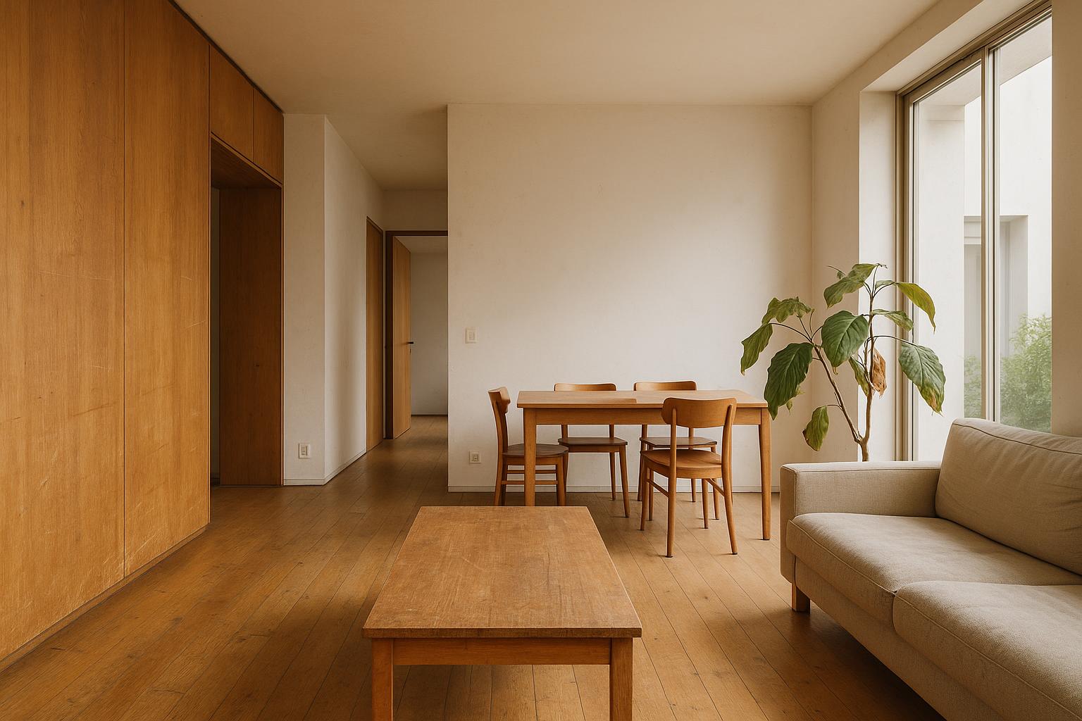 Warmer Innenraum mit Holzdetails und gedimmtem Licht
