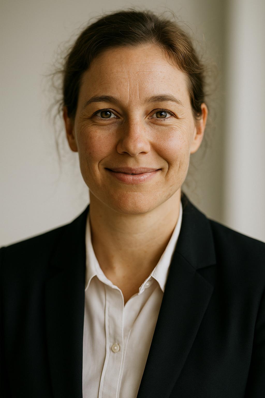 Das Team: drei Personen hinter dem Tresen, Blick auf die Küche