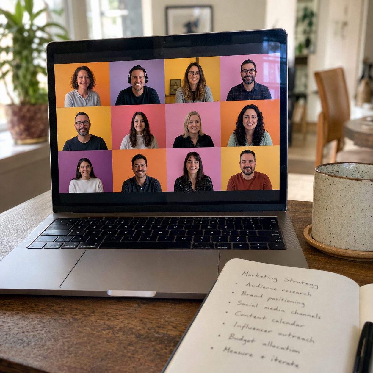 Design-Team im Videocall-Meeting